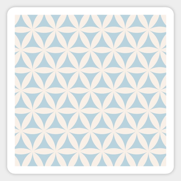 Flower of Life, Sacred Geometry / Ivory and Baby Blue Shades Sticker by matise